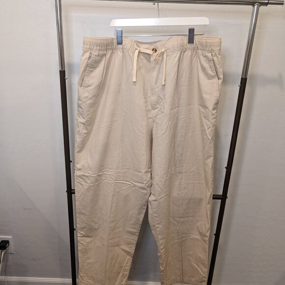 Oak Hill Linen-Blend Drawstring Pants 1XL X 32 Length - Picture 2 of 3